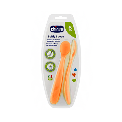 Chicco (76) Soft Silicone Spoon Orange 6+ mo