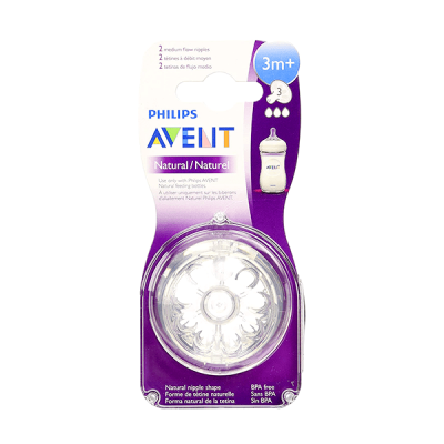 Avent (Scf653/27) Silicone Natural Teats 3+ mo