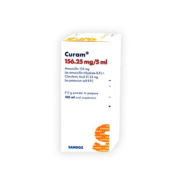 Curam 156.25/5mg/ml 100ml Suspension